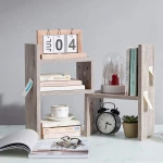 Office Storage Desk Organizer Free Style with Wood Display Rack