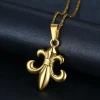 Olivia In Stock Women Necklaces Stainless Steel Gold Jewelry High Quality Royal lily Flower Pendant Fleur de Lis Charm Necklace