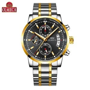 OLMECA Alloy Cheap Mens Round Hot Sale Fashion Wristwatch relogio masculino 3atm water resistant mechanical watches