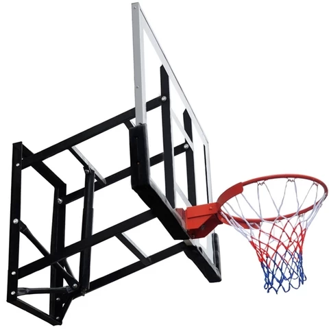 Outdoor And Indoor Steel Basketball Equipment Height Adjustable Wall Mount Basketball Hoop With PC Backboard