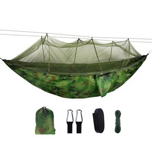 Outdoor Lightweight Portable Camping Hammock with Mosquito Net High Strength Nylon Hanging Bed Hunting Hammock