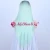 Overnight Delivery Synthetic Hair Long Straight Two Tone Ombre Light Green Machine Made Full Wig 100% Modacrylic Fiber