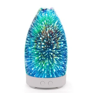 Part with Sleep Mode Colorful Changing Light 100mL 3D Glass Essential Oil Humidifier Aroma Diffuser