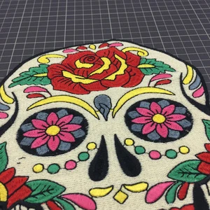 Personalized creative skull face embroidery patch clothing  fashion kids cartoon clothing accessories computer processing