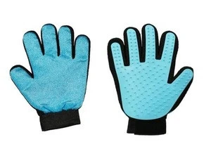 Pet Grooming De-Shedding Brush Glove Silicone Massage Design Pet Grooming Gloves