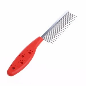 Pet Grooming Tool dematting Comb, long-short pin Pet Hair comb with Non-slip Plastic Handle dog beauty comb