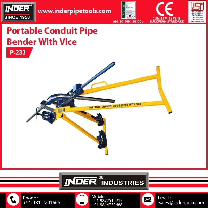Pipe and Tube Bending Machine Portable Conduit with Vice