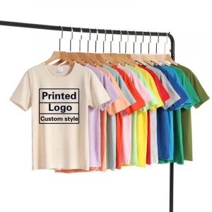 Plain blank T-shirt wholesale printing embroidery men custom logo shirt