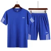 Plain linen Suits  Summer Men&#x27;s Running Sportswear Sets  Short Jogging Tracksuits