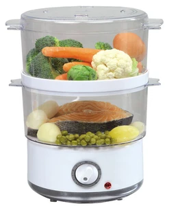 plastic fast heating 8L electric steamer/2 layer commercial food steamer