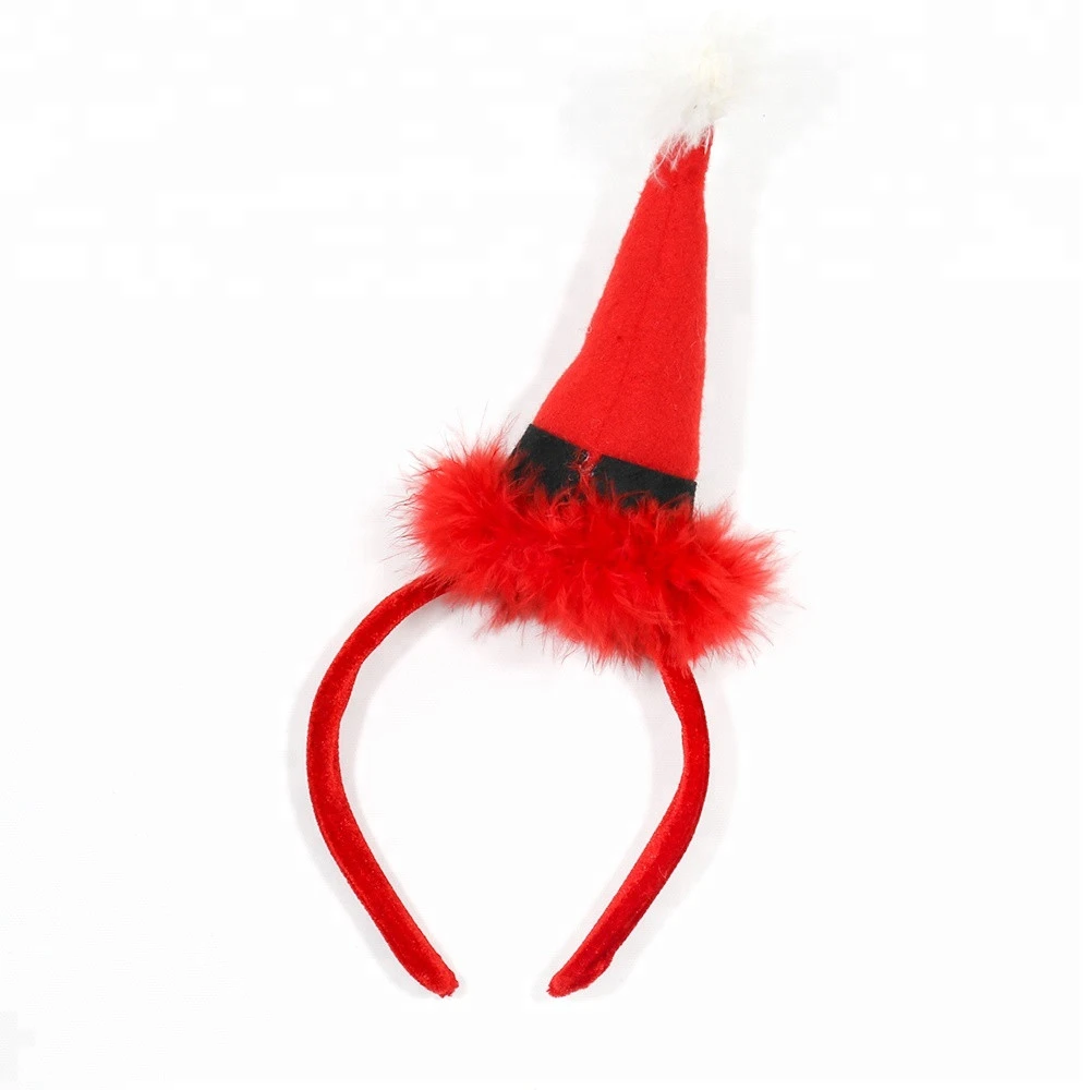 Plastic red hat hairband christmas party supplies