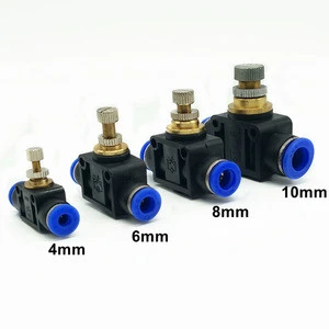 Pneumatic Throttle Flow control valve Tube OD 4mm 6mm 8mm 10mm Pneumatic fittings LSA-8 LSA-10 Quick Connector Pneumatic Parts
