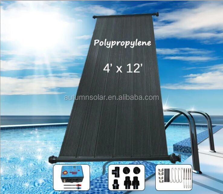 Polypropylene solar pool heater with vacuum tube heat pipe