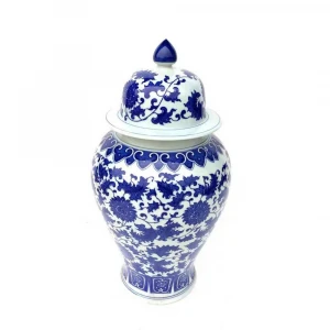Popular 24 * 47 blue and white ceramic vase inChina ceramic pot ceramic vase