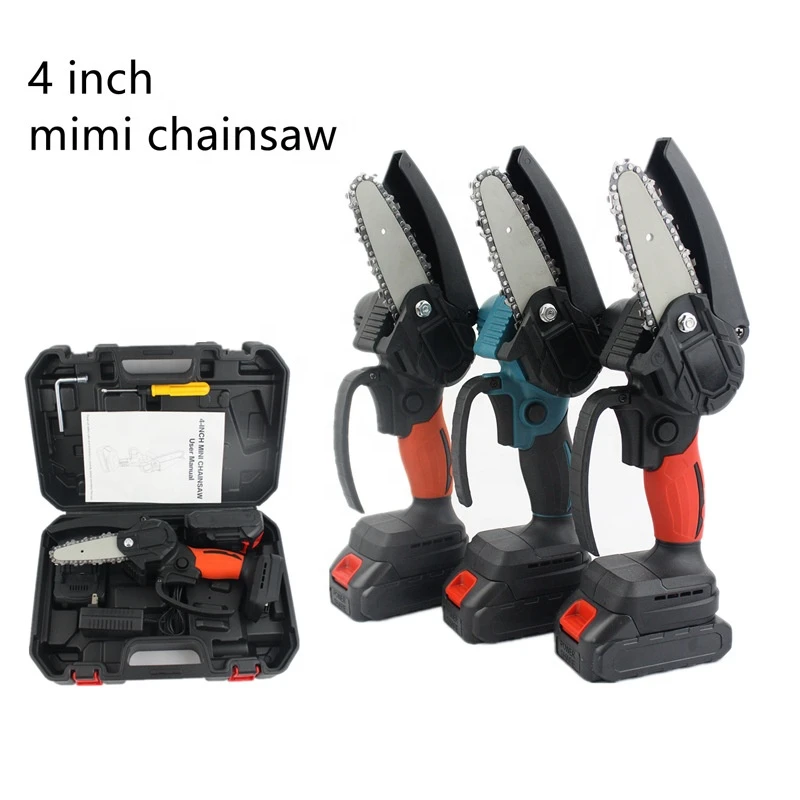Portable 4inch cordless battery powered tree wood grapevine cutting electric chainsaw pruning saw with brushless motor