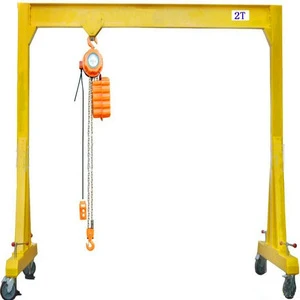 portal type small gantry crane frame 1ton with mobile end truck 1500kg 8m