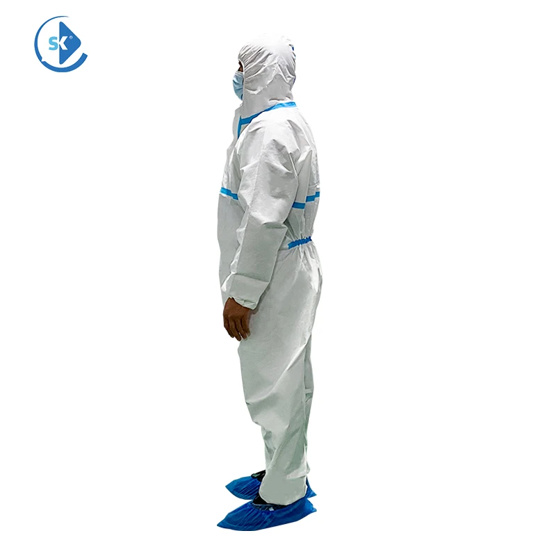 PPE Protection Supplies Surgical Overall Suits Hooded Disposable Coverall Anti Static