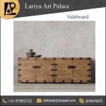 Premium Quality Mango Wood Sideboard with 4 Doors & Iron Strips