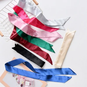 Printed Handbag Handle Ribbon Luxury Brand Small Silk Scarf