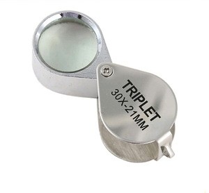 Professional High Magnification 30x Lighten Jewel Diamond Magnifier Loupe Mobile Pocket Magnifying Glass Mirror Convex Lens