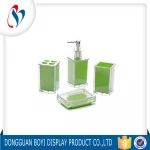 Promotional Acrylic Hotel Bathroom Set 7 Pieces Plastic Bathroom Accessory