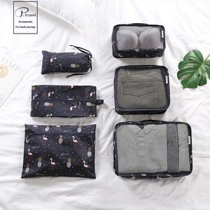 P.travel waterproof portable 6pcs set geometric packing cubes for travel, storage mesh bags organizers