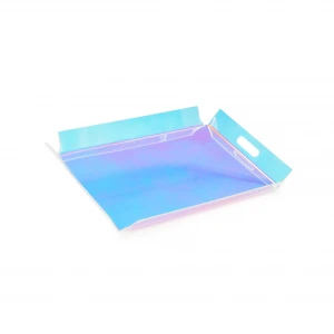 Rainbow Color Acrylic Serving Tray Special Design Tabletop Lucite Tray Customize Size Plexiglass Tray for Party
