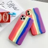Rainbow Silicone Cases for iPhone 11 pro max XS MAX XR 7 8 Plus Matte Liquid Silicone Colorful Soft Back Cover