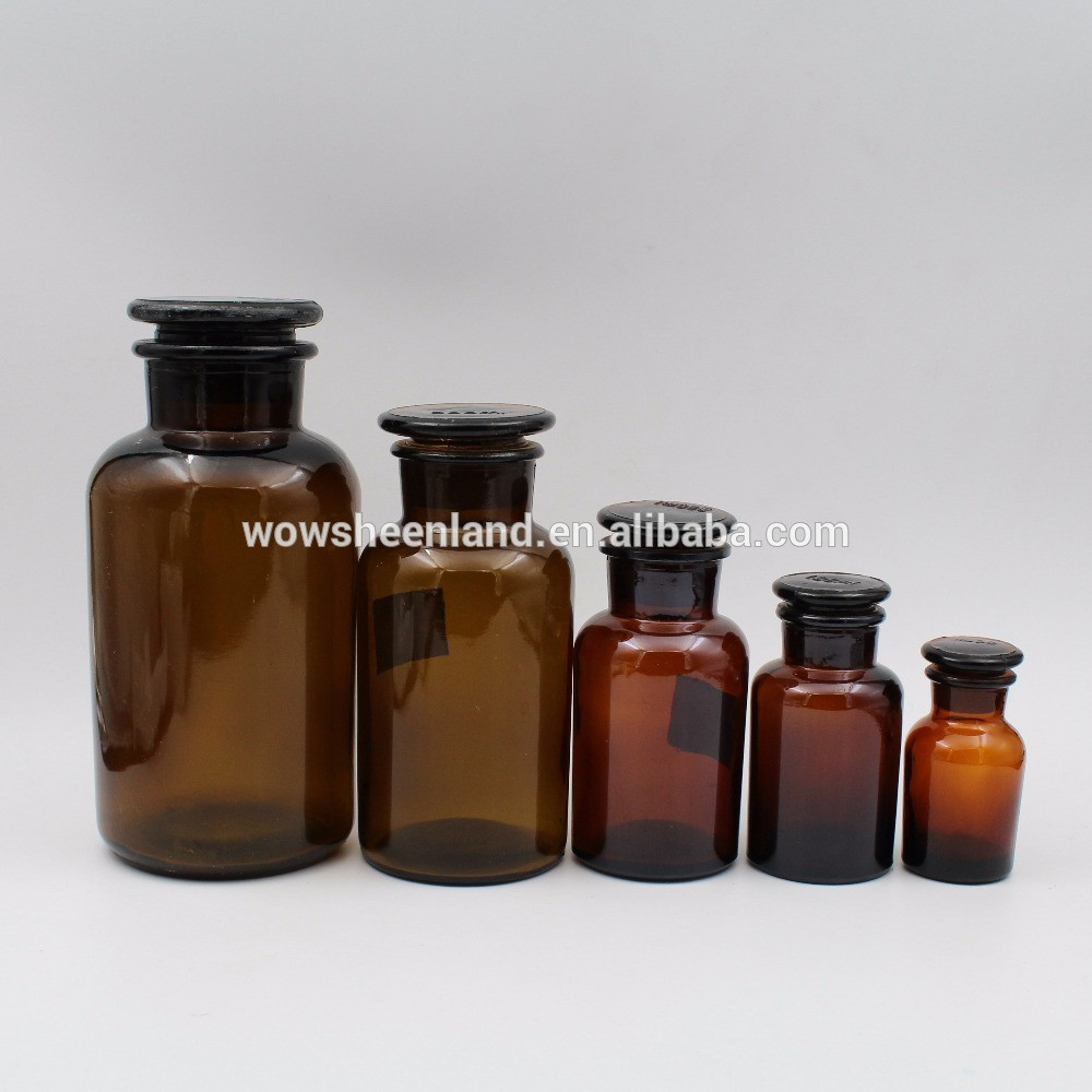 reagent bottles ground glass stopper amber laboratory bottle