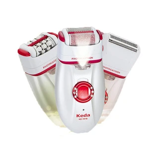 Rechargeable Lady Epilator, Shaver and Foot Callus Remover 3 in 1 Set
