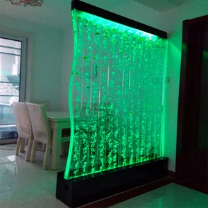 rectangle large acrylic customized size fish tank Aquarium Decorative LED lighting water flowing acrylic curtain wall