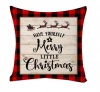 Red Black Christmas Buffalo Check Plaid Pillow Cover Winter Deer Home Decorative Throw Pillow Case Cushion Cover for Sofa