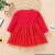 Red  color cotton baby girl dress Christmas lovely dress for baby girl 1 year Casual Cotton OEM  kids baby girl dress