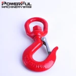 Red Painted S322 Carbon Steel Swivel Crane Lifting Hoist Hook