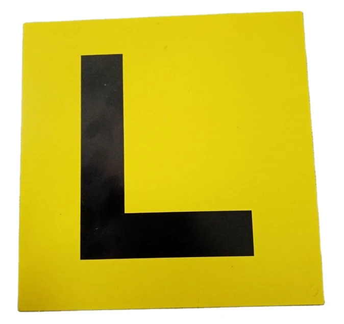 reflective Magnetic PVC Yellow  L Plate Car Sticker for new driver learner