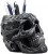 Import Resin Skull Pen Holder Figurine 5.75&quot;L Office Desktop Ossuary Statues Decor Cranium Skeleton Head Stationery Holder from China