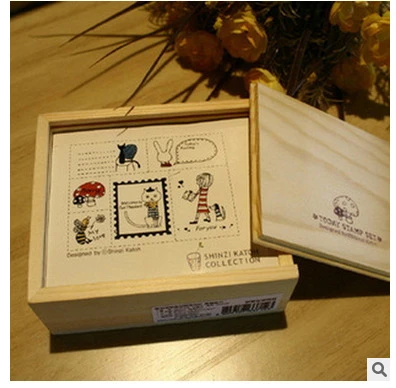 Retail scrapbooking custom wooden children cute stamp for gift