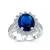 Import RZ6-0004 925 Silver Jewelry Ring CZ Stone Sapphire Oval Adjustable Sterling Silver Ring from China