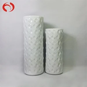 Safe and sturdy classic ceramic porcelain flower vase white vases