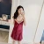 Import Sexy pajamas female summer ice silk thin contracted lacy skirt sling belt sleep skirt hot temptation wine red home clothes from China