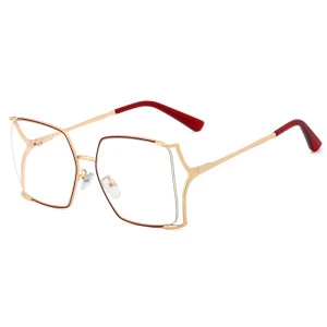 SHINELOT 2020 Newest Trendy Personality Metal Optical Frames Anti Blue Light Glasses Spring Hinge Eyeglasses For Women And Men