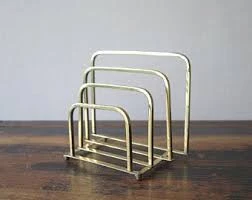 Shiny Gold Iron Wire letter Holder
