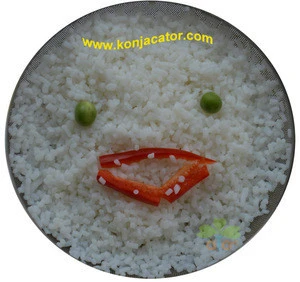 shirataki konjac rice, riz de konjac, rice made from konjac glucomannan powder