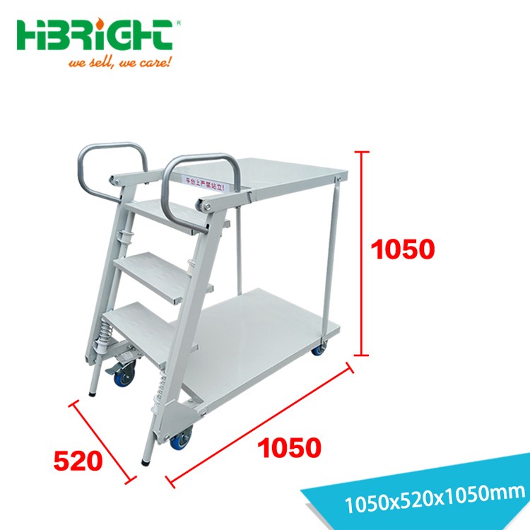 Shop rolling awesome easy movable steel picking ladder with platform