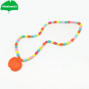 Silicone Material and Silicone Baby Teether FDA Approved Safe Silicone Pendant Chew Necklace