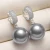Import Silver Plated Hoop Pearl Earrings 925 silver Ear Ring Pearl Pearl ZIRCON Earring in Silver Jewellery from China