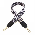 Simple Anti-gravity 3.8cm Bule White Leopard Pattern Fabric Ladies Bag Adjustable Shoulder Strap
