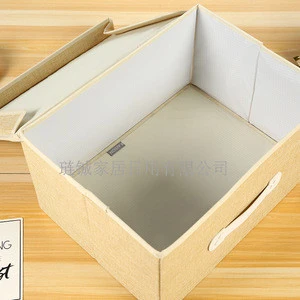 Simple new environmental protection linen foldable household sundries storage box can be customized