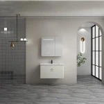 Simple Wall Hanging Bathroom Vanity With Sink Furniture Plywood Bathroom Cabinet With Mirror Cabinet
