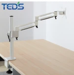 Single LCD Monitor Arm with 2 Swing Arms, Height Adjustable, 410mm Post